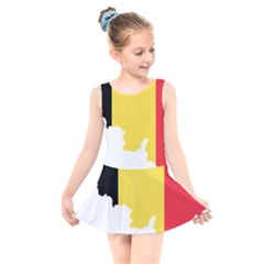 Belgium Country Europe Flag Kids  Skater Dress Swimsuit by Sapixe