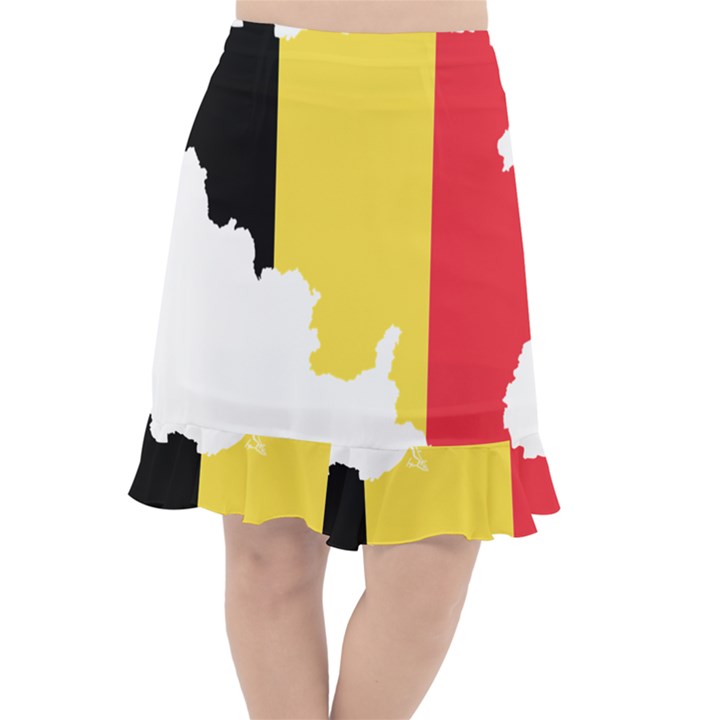 Belgium Country Europe Flag Fishtail Chiffon Skirt