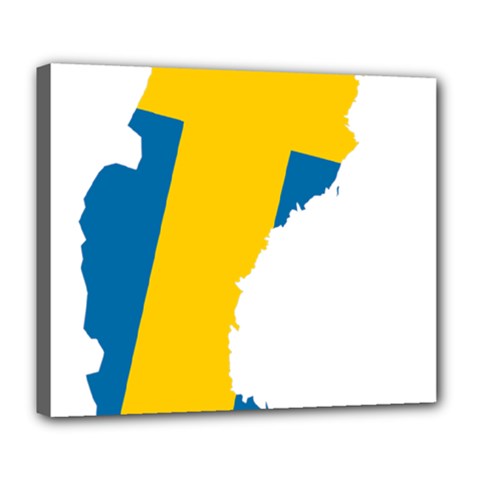 Sweden Country Europe Flag Borders Deluxe Canvas 24  X 20  (stretched) by Sapixe