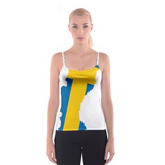 Sweden Country Europe Flag Borders Spaghetti Strap Top by Sapixe