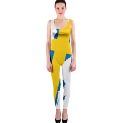 Sweden Country Europe Flag Borders One Piece Catsuit by Sapixe