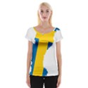 Sweden Country Europe Flag Borders Cap Sleeve Top View1