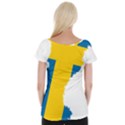 Sweden Country Europe Flag Borders Cap Sleeve Top View2