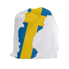 Sweden Country Europe Flag Borders Drawstring Pouch (xxl) by Sapixe