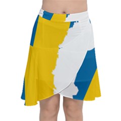 Sweden Country Europe Flag Borders Chiffon Wrap Front Skirt by Sapixe