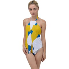 Sweden Country Europe Flag Borders Go With The Flow One Piece Swimsuit by Sapixe