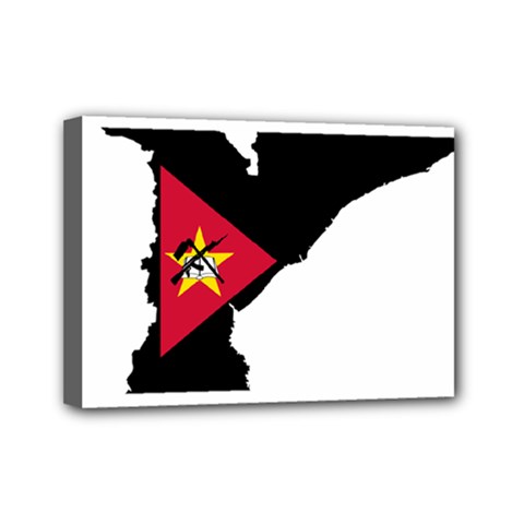 Mozambique Flag Map Geography Mini Canvas 7  X 5  (stretched) by Sapixe