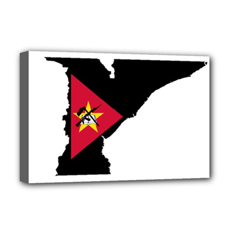 Mozambique Flag Map Geography Deluxe Canvas 18  X 12  (stretched) by Sapixe