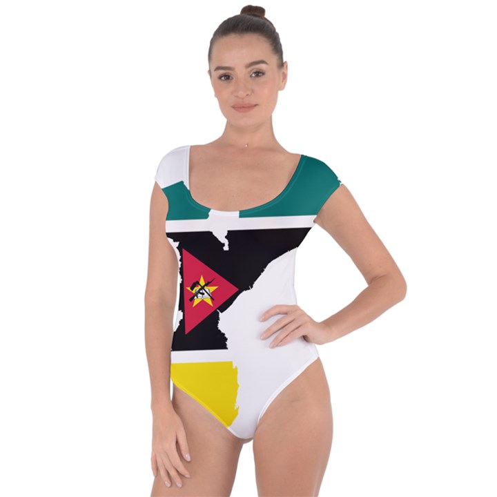 Mozambique Flag Map Geography Short Sleeve Leotard 