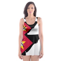 Mozambique Flag Map Geography Skater Dress Swimsuit by Sapixe