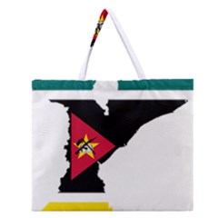 Mozambique Flag Map Geography Zipper Large Tote Bag by Sapixe