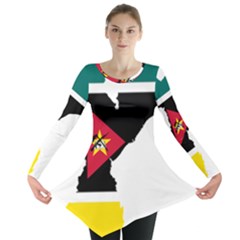 Mozambique Flag Map Geography Long Sleeve Tunic  by Sapixe