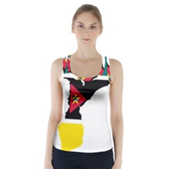 Mozambique Flag Map Geography Racer Back Sports Top by Sapixe