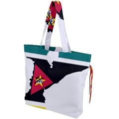 Mozambique Flag Map Geography Drawstring Tote Bag by Sapixe