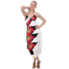 Mozambique Flag Map Geography Layered Bottom Dress