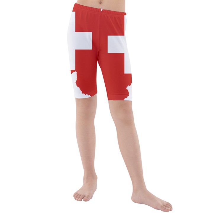 Switzerland Country Europe Flag Kids  Mid Length Swim Shorts