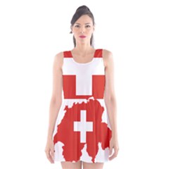 Switzerland Country Europe Flag Scoop Neck Skater Dress by Sapixe