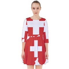 Switzerland Country Europe Flag Smock Dress by Sapixe