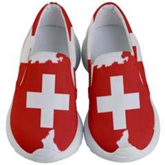 Switzerland Country Europe Flag Kids  Lightweight Slip Ons by Sapixe