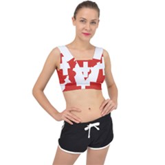 Switzerland Country Europe Flag V-back Sports Bra by Sapixe