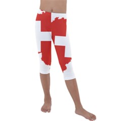 Switzerland Country Europe Flag Kids  Lightweight Velour Capri Leggings  by Sapixe