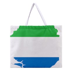 Sierra Leone Flag Map Geography Zipper Large Tote Bag by Sapixe