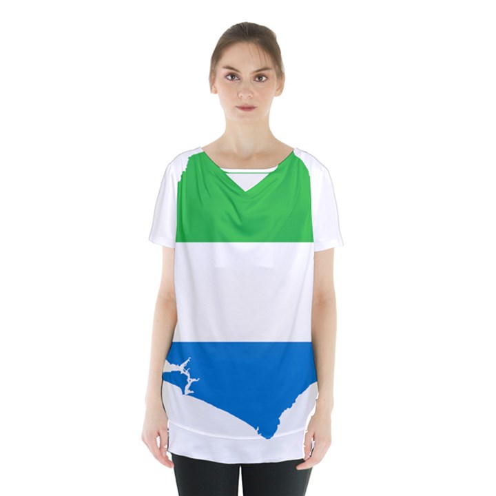 Sierra Leone Flag Map Geography Skirt Hem Sports Top