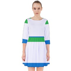 Sierra Leone Flag Map Geography Smock Dress by Sapixe