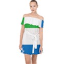 Sierra Leone Flag Map Geography Off Shoulder Chiffon Dress View1