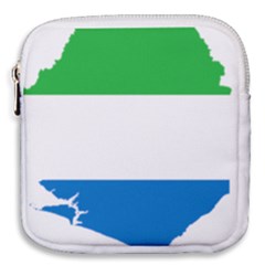 Sierra Leone Flag Map Geography Mini Square Pouch by Sapixe