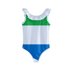 Sierra Leone Flag Map Geography Kids  Frill Swimsuit by Sapixe