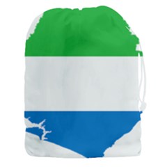 Sierra Leone Flag Map Geography Drawstring Pouch (xxxl) by Sapixe