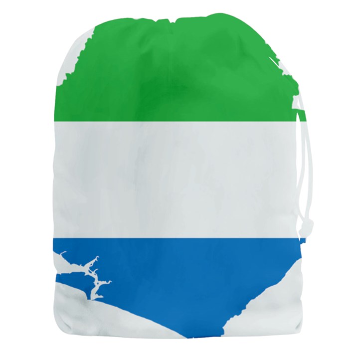 Sierra Leone Flag Map Geography Drawstring Pouch (XXXL)