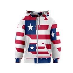 Liberia Flag Map Geography Outline Kids  Zipper Hoodie by Sapixe