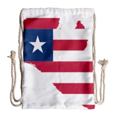 Liberia Flag Map Geography Outline Drawstring Bag (large) by Sapixe