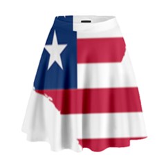 Liberia Flag Map Geography Outline High Waist Skirt by Sapixe