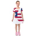 Liberia Flag Map Geography Outline Kids  Short Sleeve Velvet Dress View1