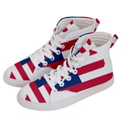 Liberia Flag Map Geography Outline Men s Hi-top Skate Sneakers by Sapixe