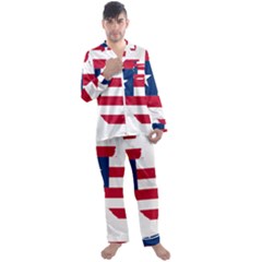 Liberia Flag Map Geography Outline Men s Satin Pajamas Long Pants Set