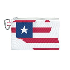 Liberia Flag Map Geography Outline Canvas Cosmetic Bag (medium) by Sapixe