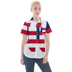 Liberia Flag Map Geography Outline Women s Short Sleeve Pocket Shirt