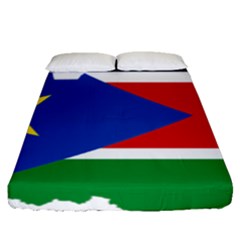 South Sudan Flag Map Geography Fitted Sheet (queen Size) by Sapixe