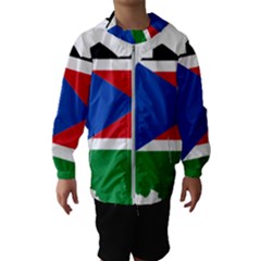 South Sudan Flag Map Geography Kids  Hooded Windbreaker by Sapixe