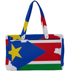 South Sudan Flag Map Geography Canvas Work Bag by Sapixe