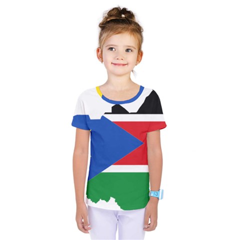 South Sudan Flag Map Geography Kids  One Piece Tee by Sapixe