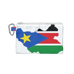 South Sudan Flag Map Geography Canvas Cosmetic Bag (small) by Sapixe