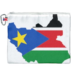 South Sudan Flag Map Geography Canvas Cosmetic Bag (xxxl) by Sapixe