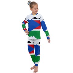 South Sudan Flag Map Geography Kids  Long Sleeve Set 