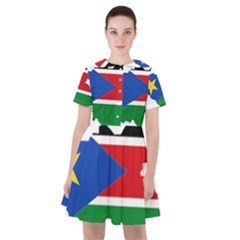 South Sudan Flag Map Geography Sailor Dress by Sapixe