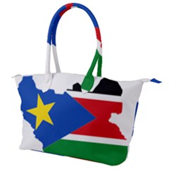 South Sudan Flag Map Geography Canvas Shoulder Bag by Sapixe